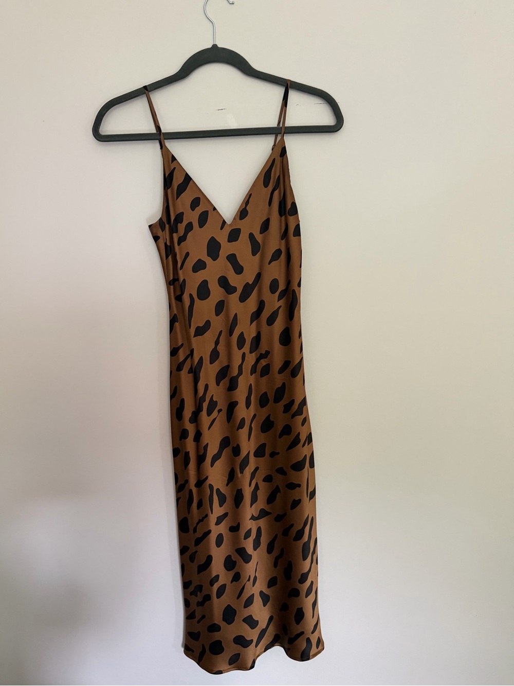 L’Agence Silk Animal Print Slip Dress